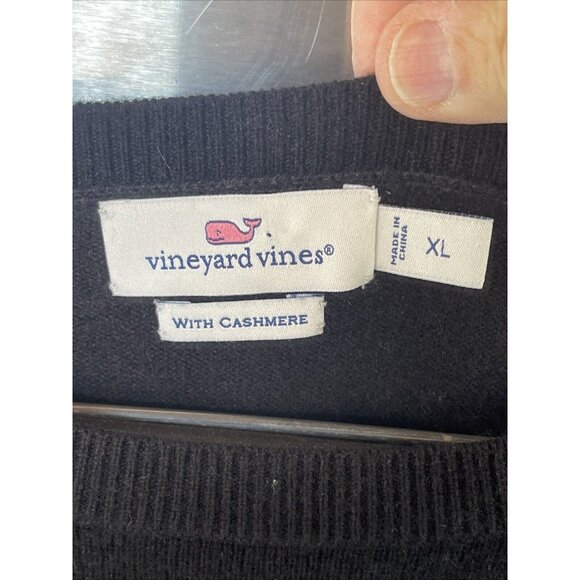 Vineyard Vines‎ Sweater Womens XL Black  Merino Wool Cashmere Minimalist Fringe - Picture 9 of 12